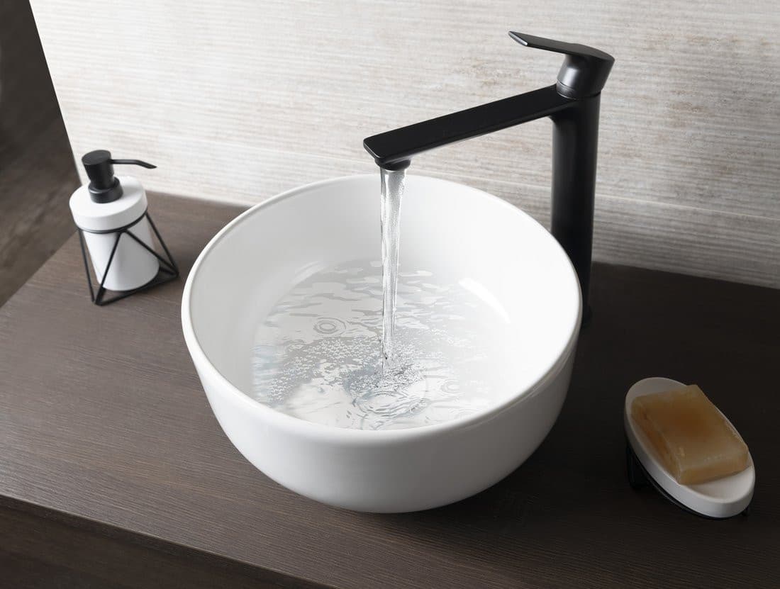 EMMI umywalka ceramiczna nablatowa, Ø 33cm, biały