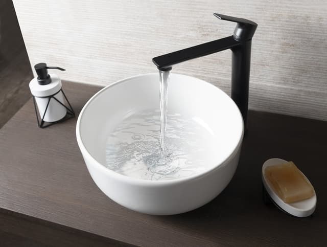 EMMI umywalka ceramiczna nablatowa, Ø 33cm, biały