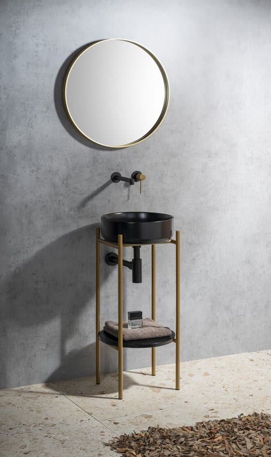 NOTION lustro w ramie, ø 60cm, złoty mat