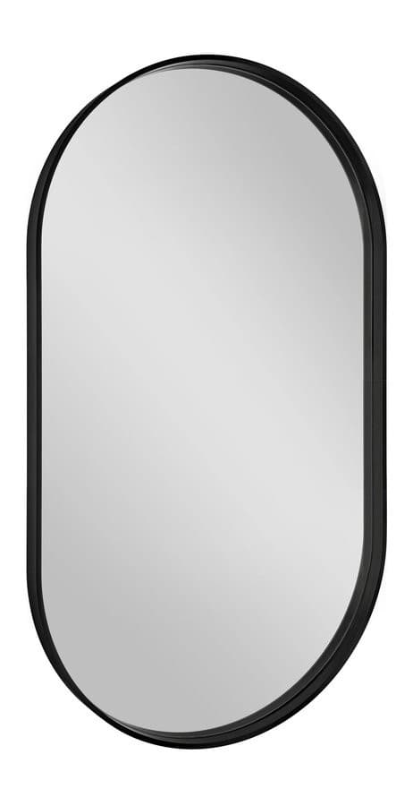 AVONA lustro w ramie 40x70cm, owalne, czarny mat