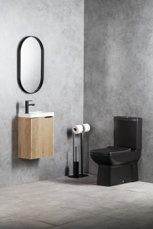 AVONA lustro w ramie 40x70cm, owalne, czarny mat