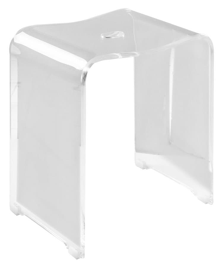 TRENDY taboret łazienkowy 40x48x27,5cm, przezroczysty