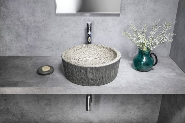 PRIORI umywalka ceramiczna nablatowa Ø 41 cm, granit