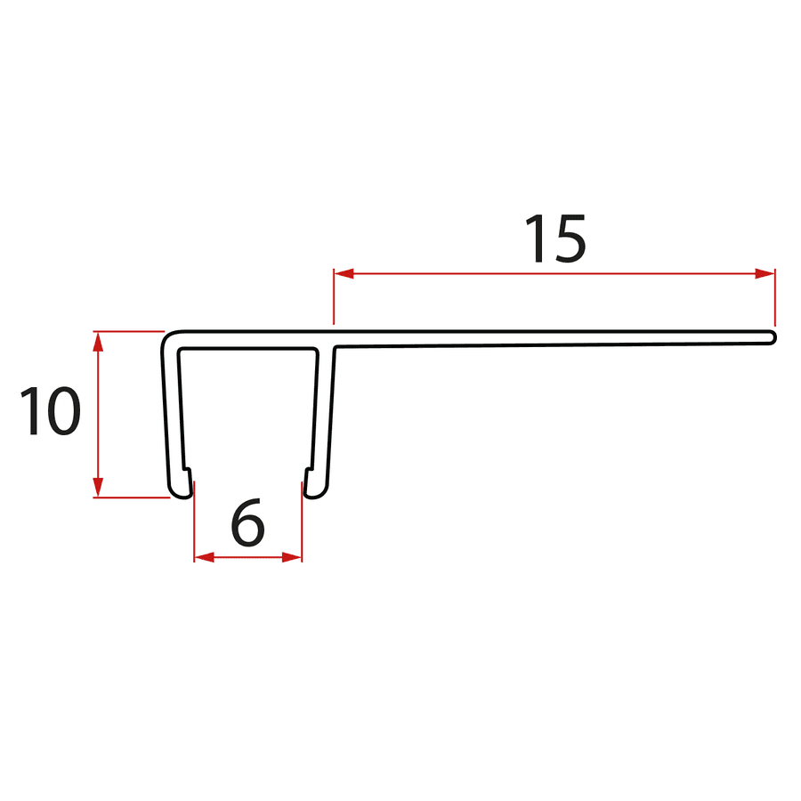 Zestaw uszczelek pionowych do szkła 6/6mm, 2000mm