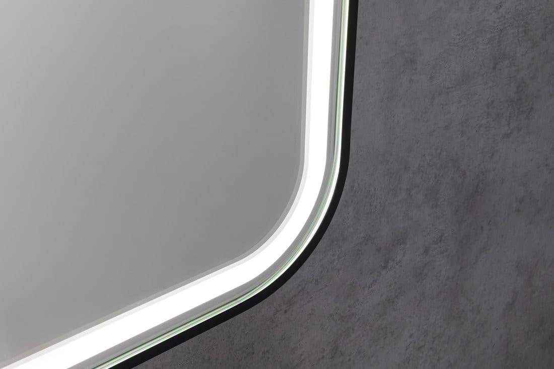 CETIS lustro z oświetleniem LED 100x70cm, czarny mat