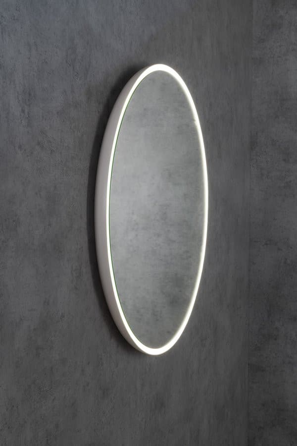 FLOAT lustro z podświetleniem LED, ø 60cm, białe