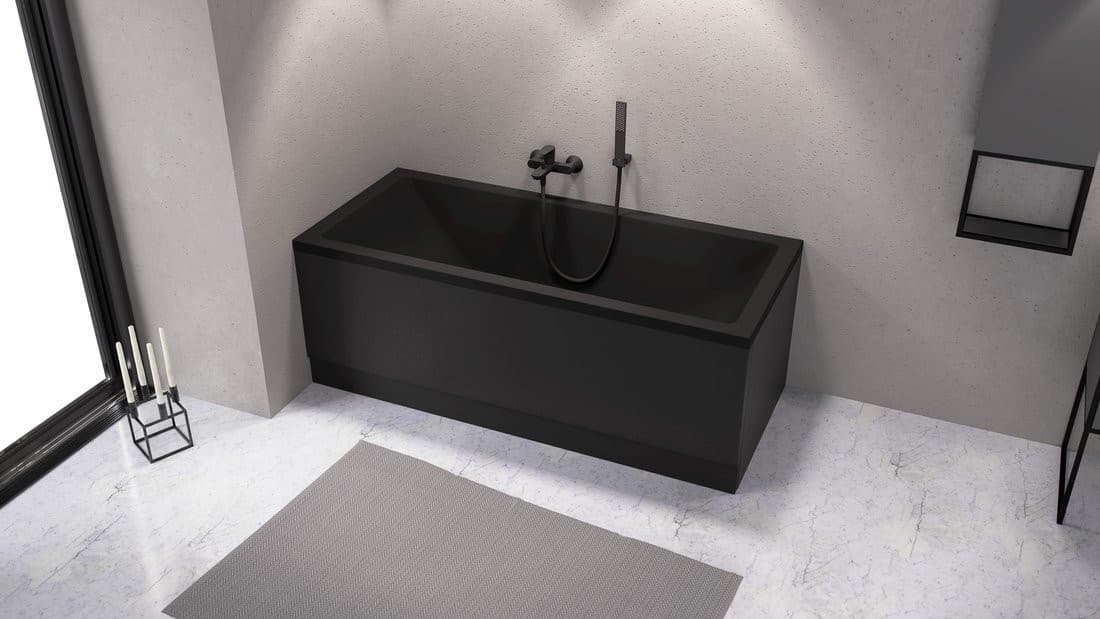 CLEO wanna prostokątna 180x90x48cm, czarny mat