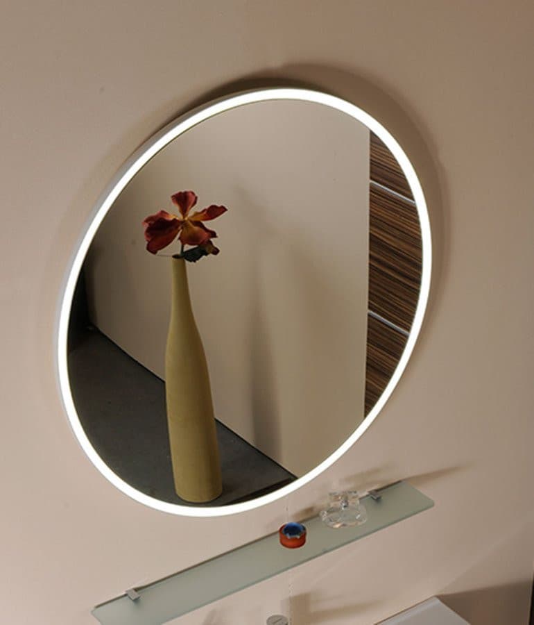 FLOAT lustro z podświetleniem LED, ø 60cm, białe