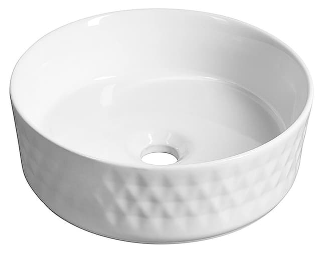 ROMBO umywalka ceramiczna nablatowa, Ø 36cm, biały
