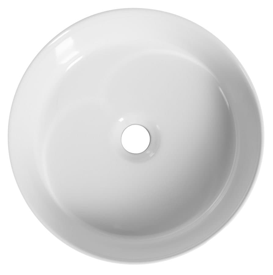 ROMBO umywalka ceramiczna nablatowa, Ø 36cm, biały
