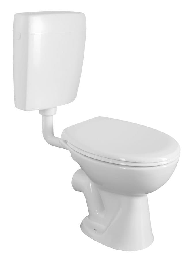Kompakt WC, przycisk 4,5/6l, odpływ poziomy, biały
