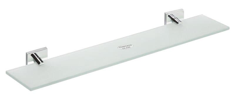 X-SQUARE półka szklana 600x55x130mm, szkło mleczne, chrom