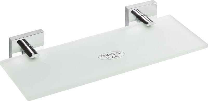 X-SQUARE półka szklana 300x55x130mm, szkło mleczne, chrom