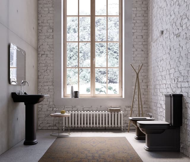 WALDORF umywalka ceramiczna 60x55cm, czarny mat