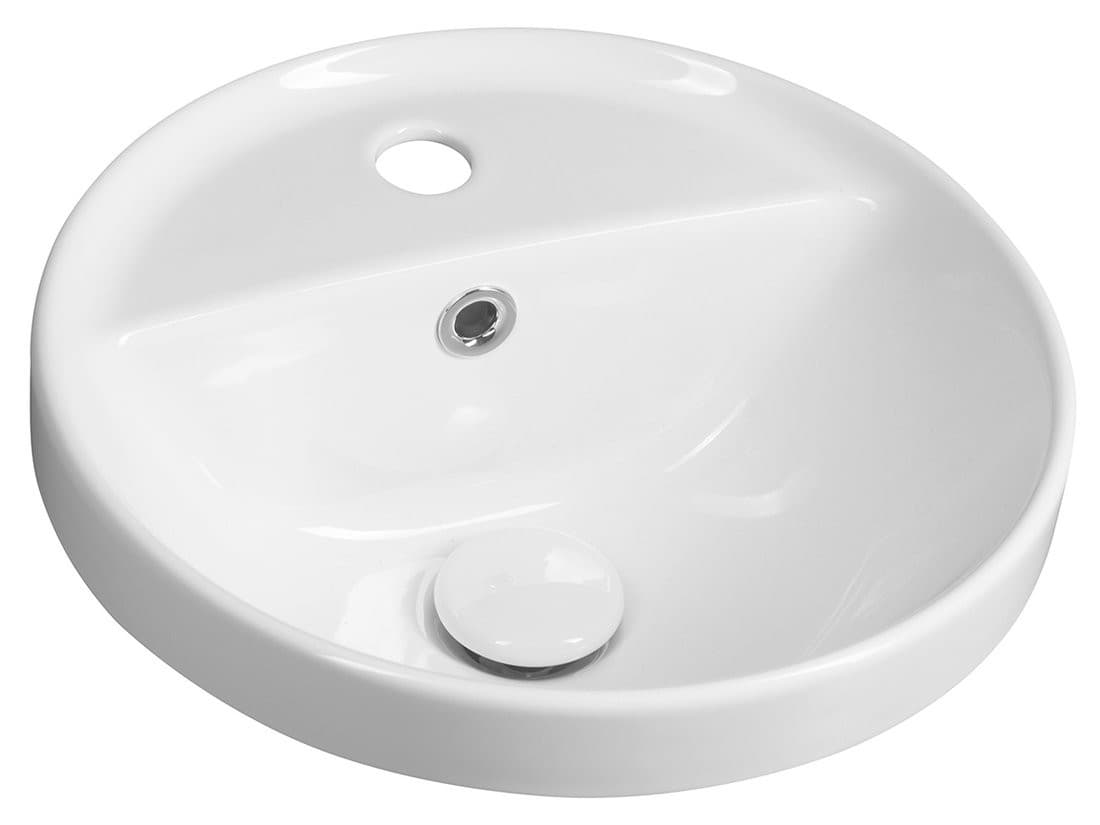 YUVA umywalka ceramiczna wpuszczana, Ø 38cm, biały