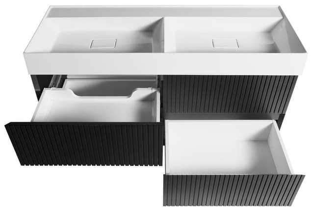 FILENA szafka umywalkowa 118x51,5x43cm, czarny mat strip