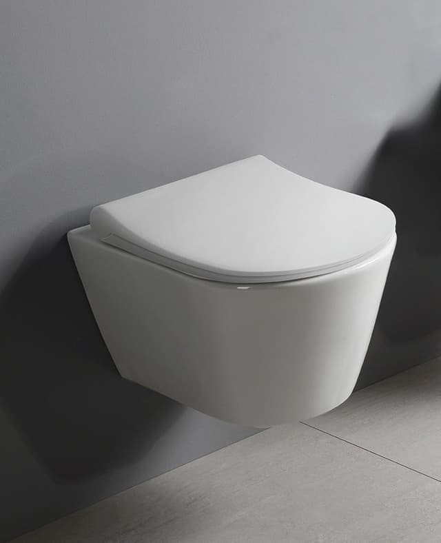 AVVA SHORT WC wiszące, Rimless, 35,5x49cm, biały
