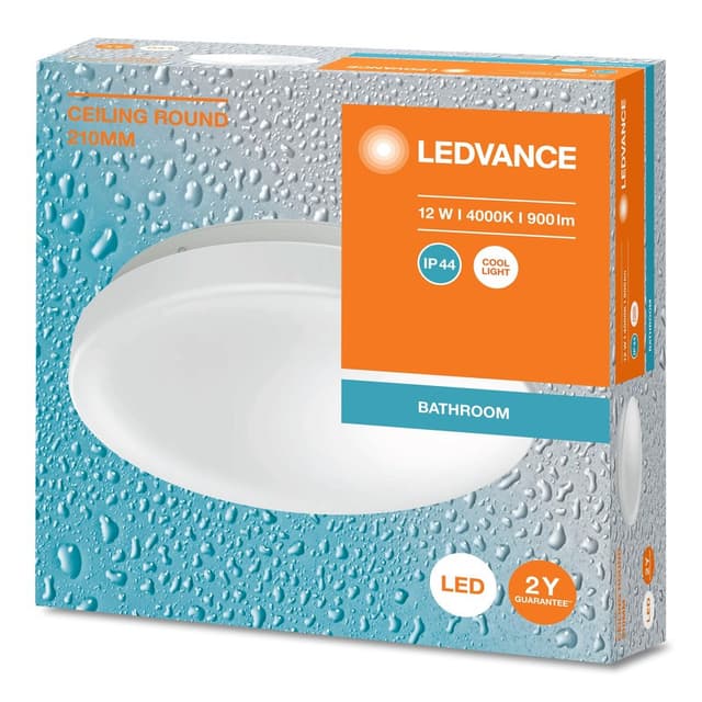 Lampa sufitowa łazienkowa, ø 210mm, 900lm, 12W, 4000K, IP44