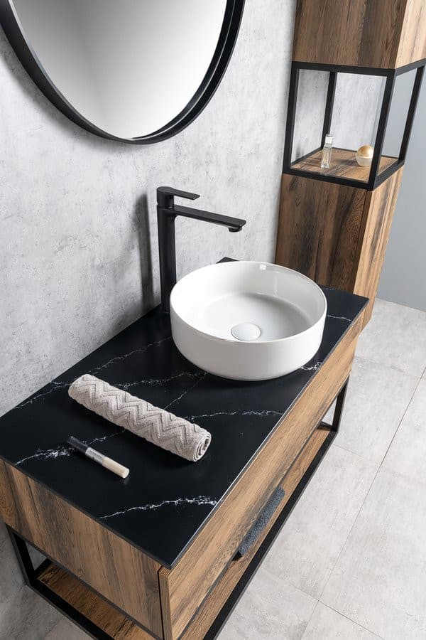 SKARA blat Rockstone 101,2x12x46cm, black attica