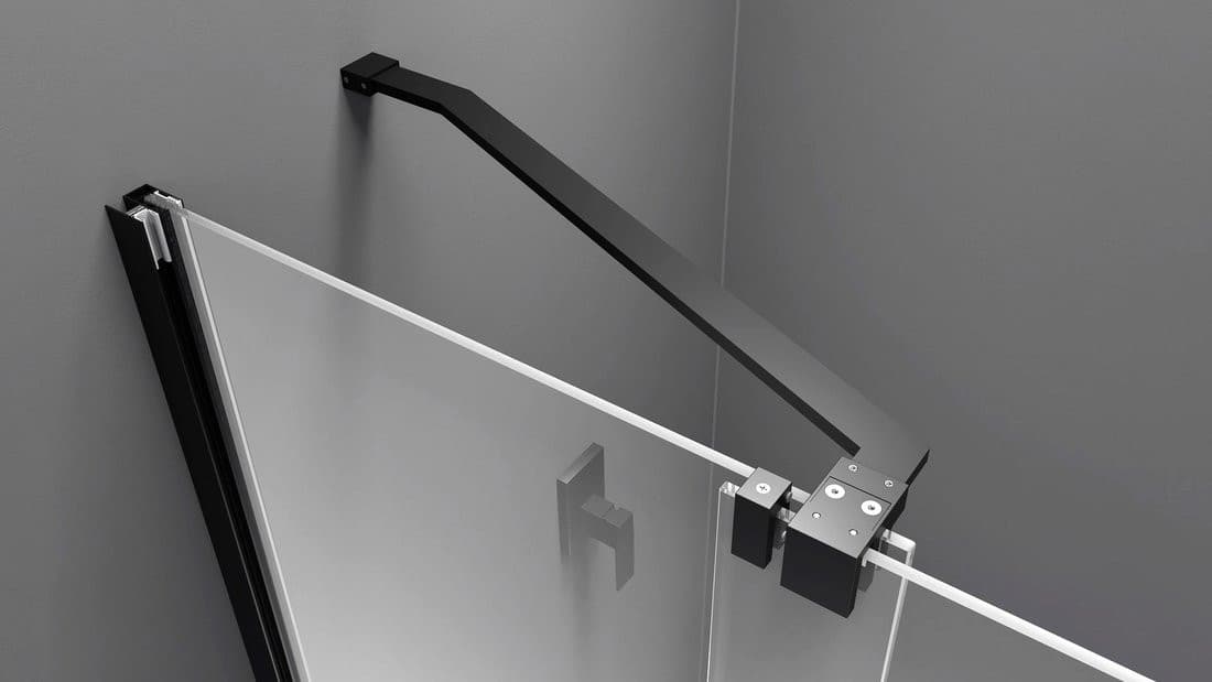 MODULAR SHOWER drzwi przesuwne 1600 mm, czarny