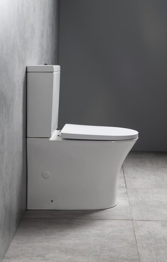 LEON RIMLESS komplakt WC, odpływ poziomy/pionowy, biały