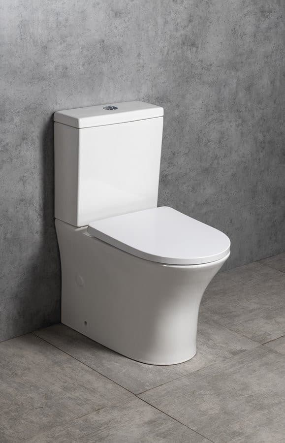 LEON RIMLESS komplakt WC, odpływ poziomy/pionowy, biały