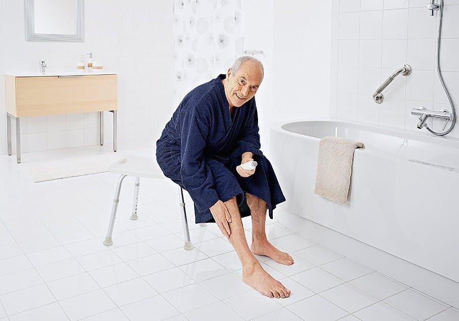 HANDICAP Taboret łazienkowy, regulowana wysokość, biały