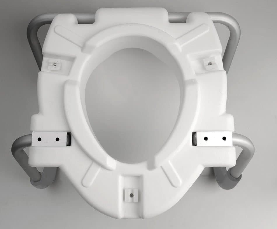 HANDICAP Deska WC podwyższona 10 cm, z uchwytami, biała