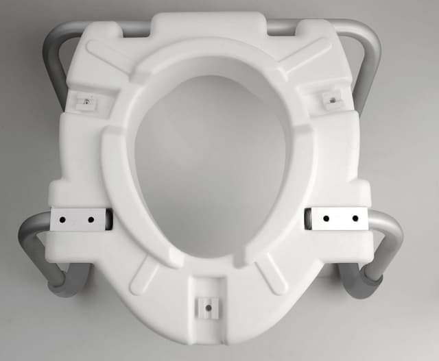 HANDICAP Deska WC podwyższona 10 cm, z uchwytami, biała