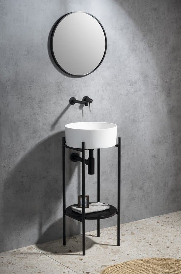 NOTION SLIM lustro w ramie, ø 50cm, czarny mat