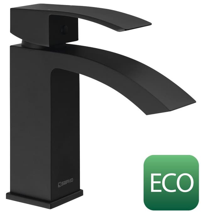 GINKO 35 bateria umywalkowa, ECO głowica, czarny mat