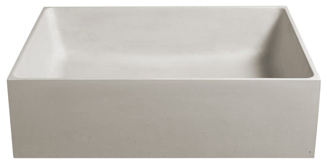 FORMIGO umywalka betonowa nablatowa, 47,5x36,5cm, piaskowy