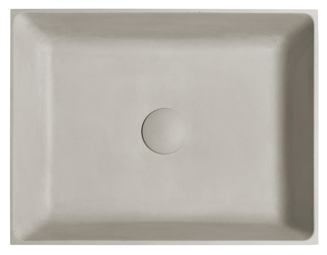 FORMIGO umywalka betonowa nablatowa, 47,5x36,5cm, piaskowy
