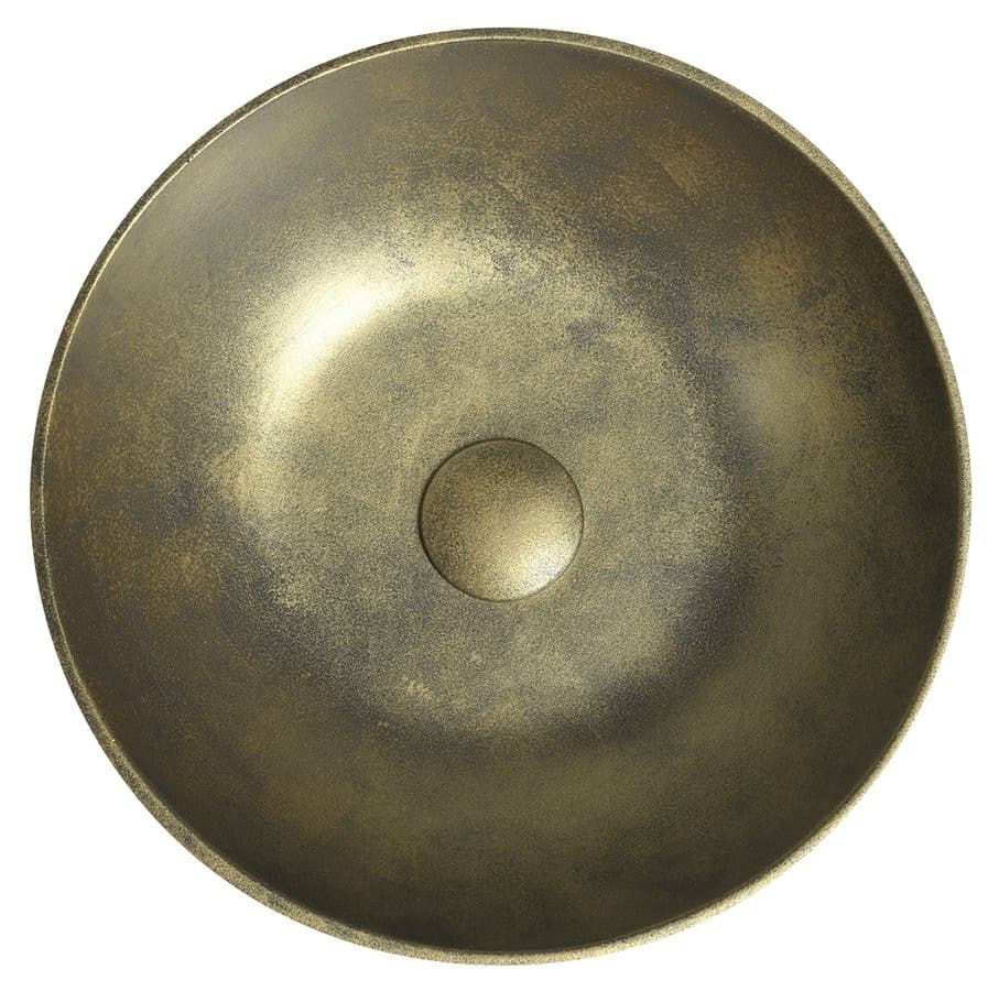 FORMIGO umywalka betonowa nablatowa, średnica 39cm, złoty