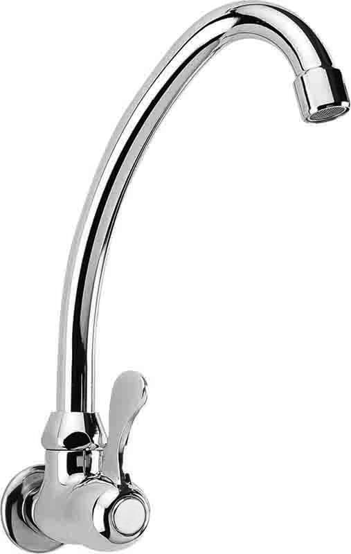 Zawór kulowy ścienny 1/2&quot;, obrotowa wylewka, chrom