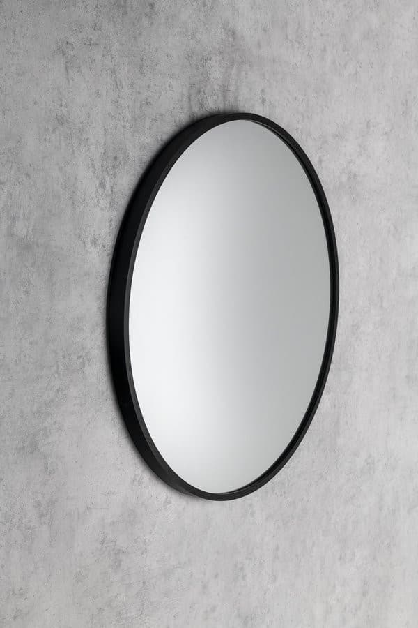 NOTION SLIM lustro w ramie, ø 40cm, czarny mat