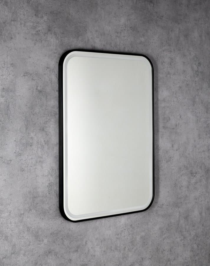 CETIS lustro z oświetleniem LED 60x80cm, czarny mat