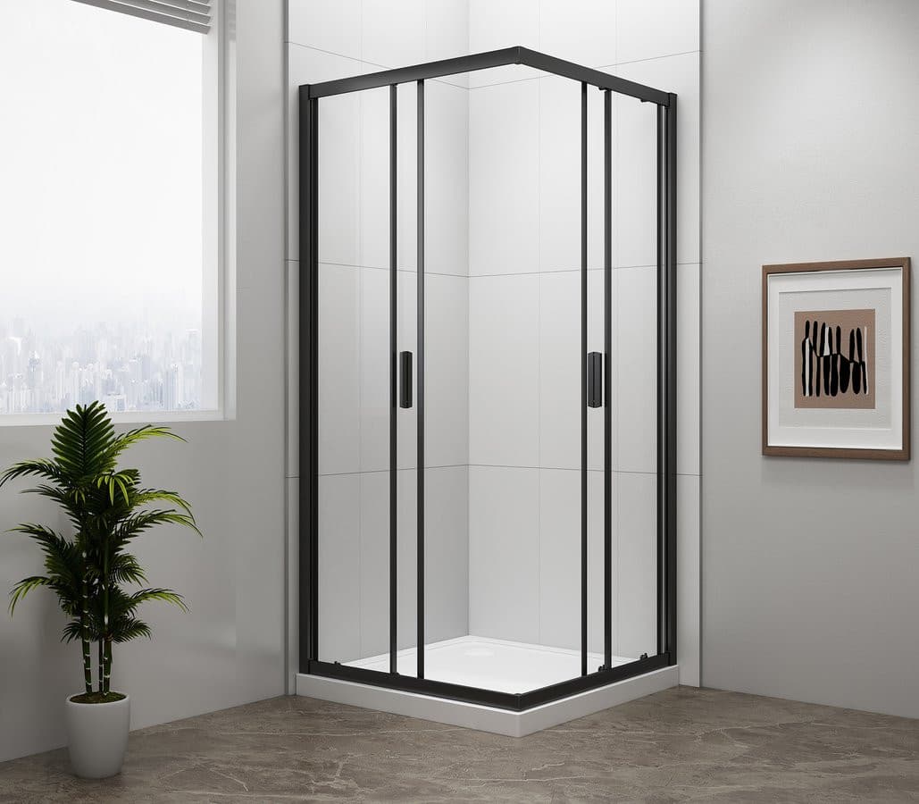 EASY BLACK kabina prysznicowa 800x800mm, szkło czyste