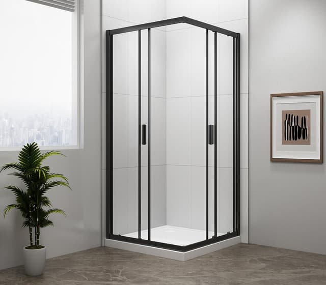 EASY BLACK kabina prysznicowa 800x800mm, szkło czyste