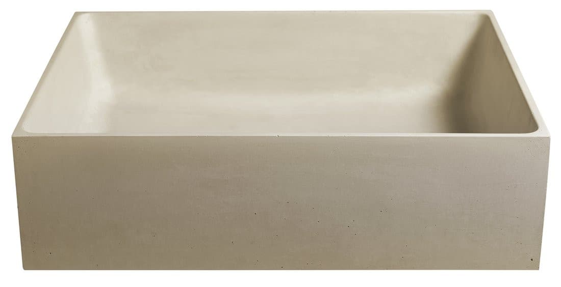 FORMIGO umywalka betonowa nablatowa, 47,5x36,5cm, żółty