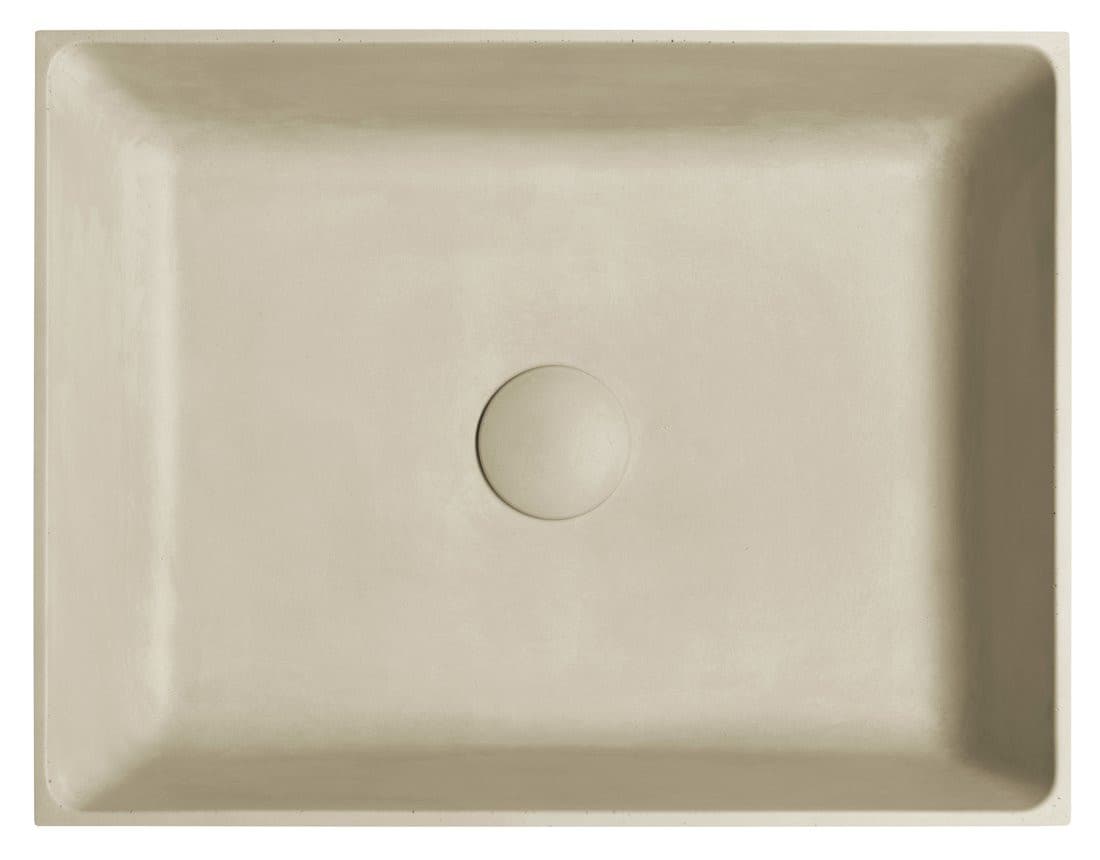 FORMIGO umywalka betonowa nablatowa, 47,5x36,5cm, żółty