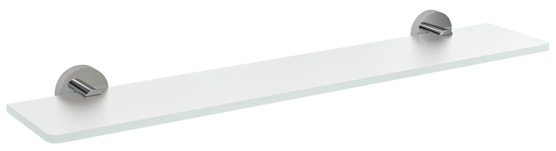 X-ROUND półka szklana 700mm, chrom/szkło mleczne