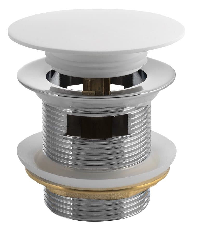 Odpływ wannowy 6/4&quot;, klik-klak, , solid surface, biały mat