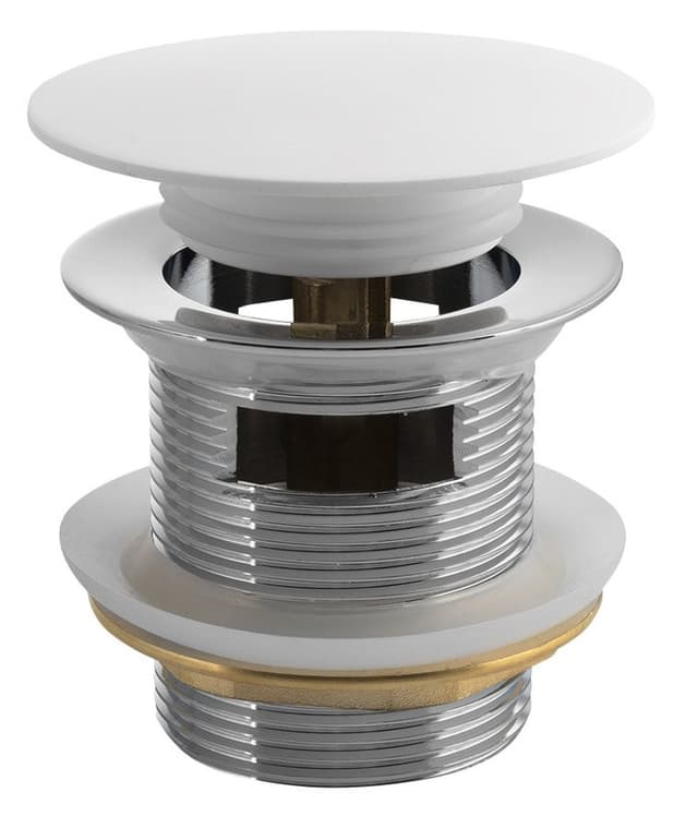 Odpływ wannowy 6/4&quot;, klik-klak, , solid surface, biały mat