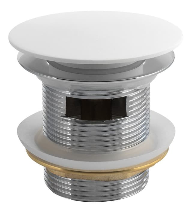Odpływ wannowy 6/4&quot;, klik-klak, , solid surface, biały mat