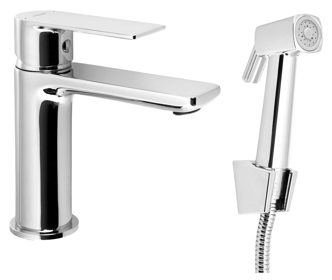 Bateria umywalkowa z prysznicem bidetowym, chrom