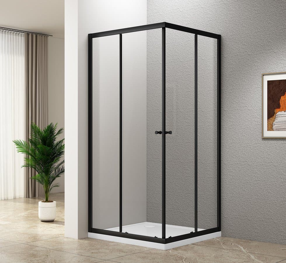 AGGA BLACK kabina prysznicowa 800x800mm, szkło czyste
