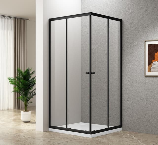 AGGA BLACK kabina prysznicowa 900x900mm, szkło czyste