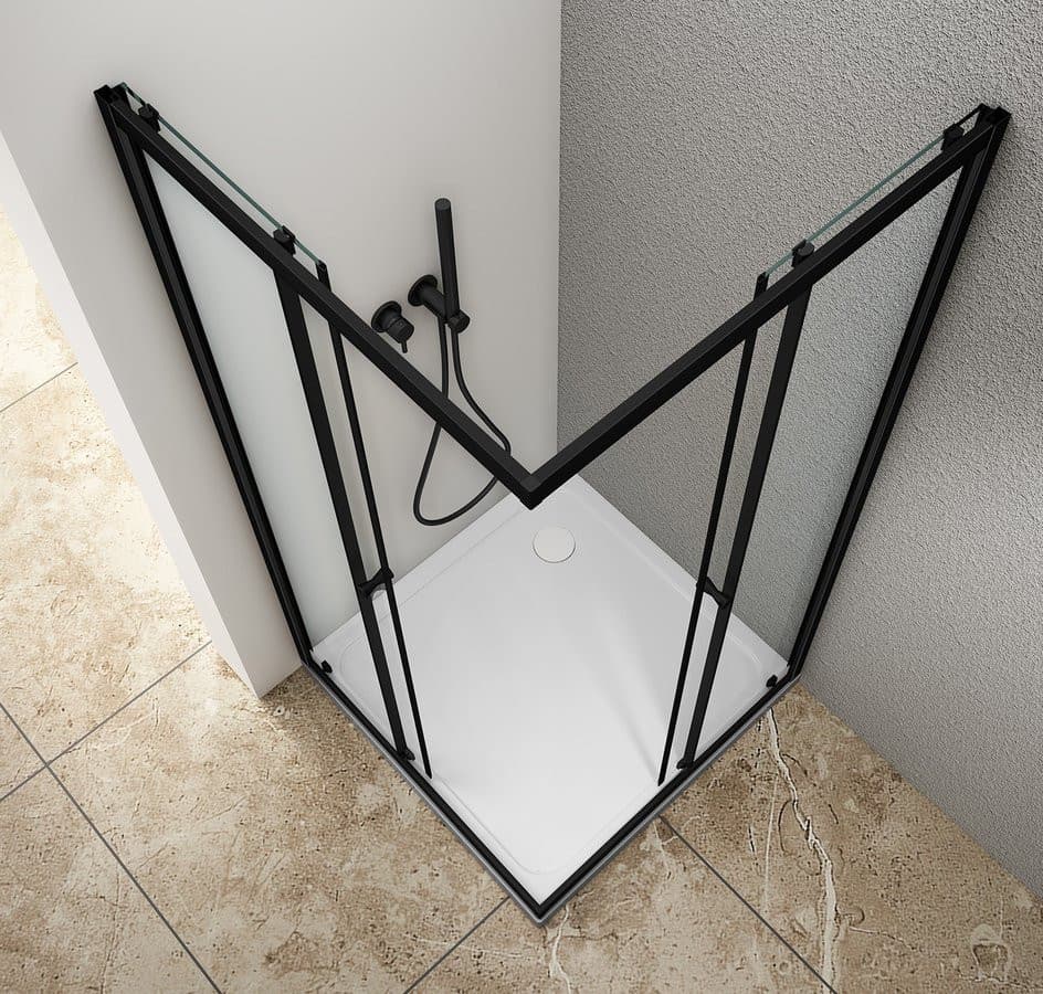 AGGA BLACK kabina prysznicowa 900x900mm, szkło czyste