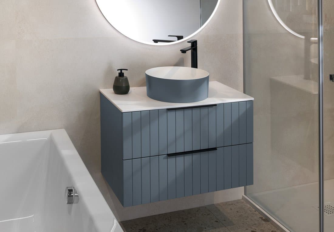 THIN umywalka nablatowa Ø38 cm, siena/biały mat